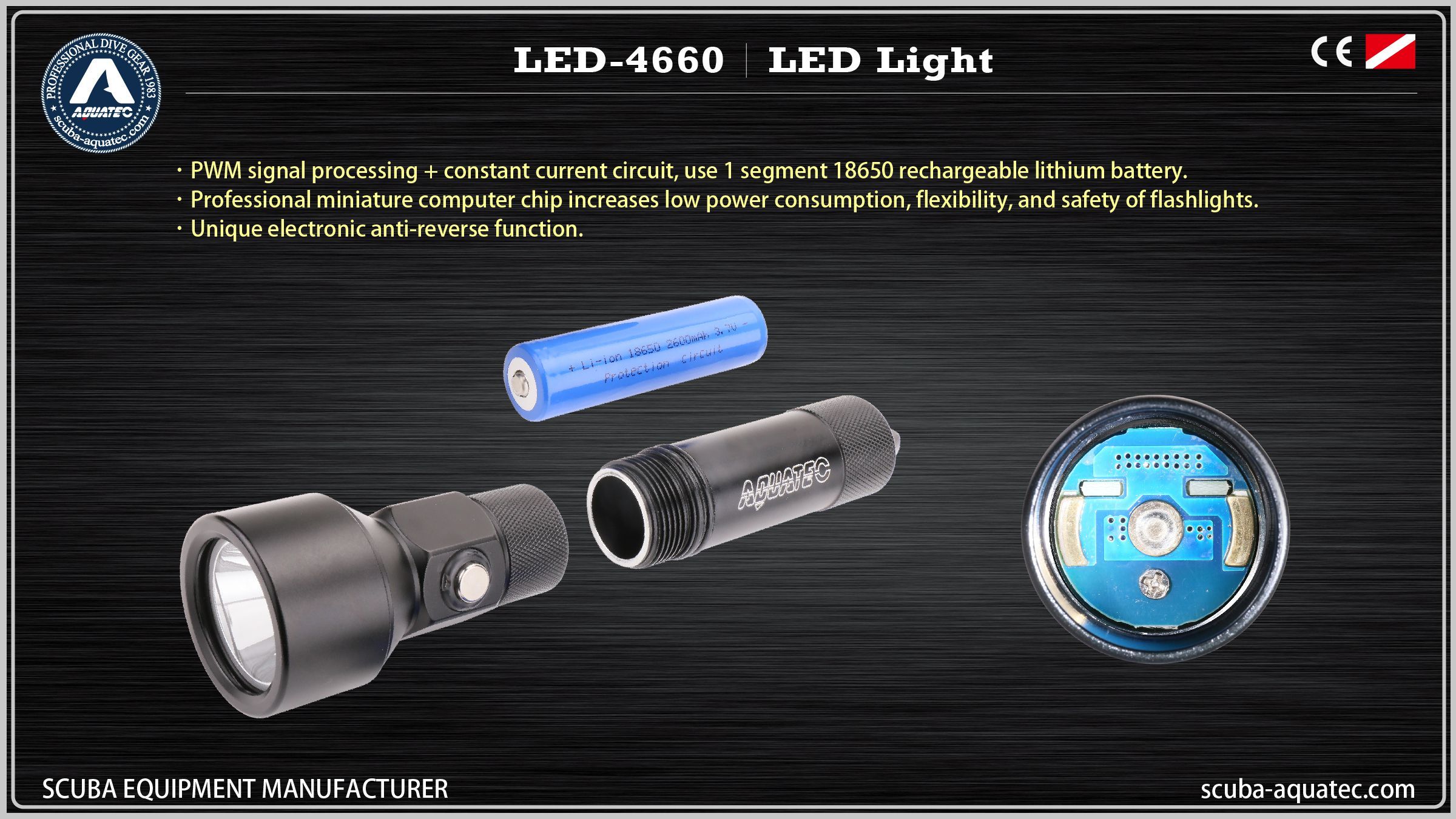 Linterna LED subacuática