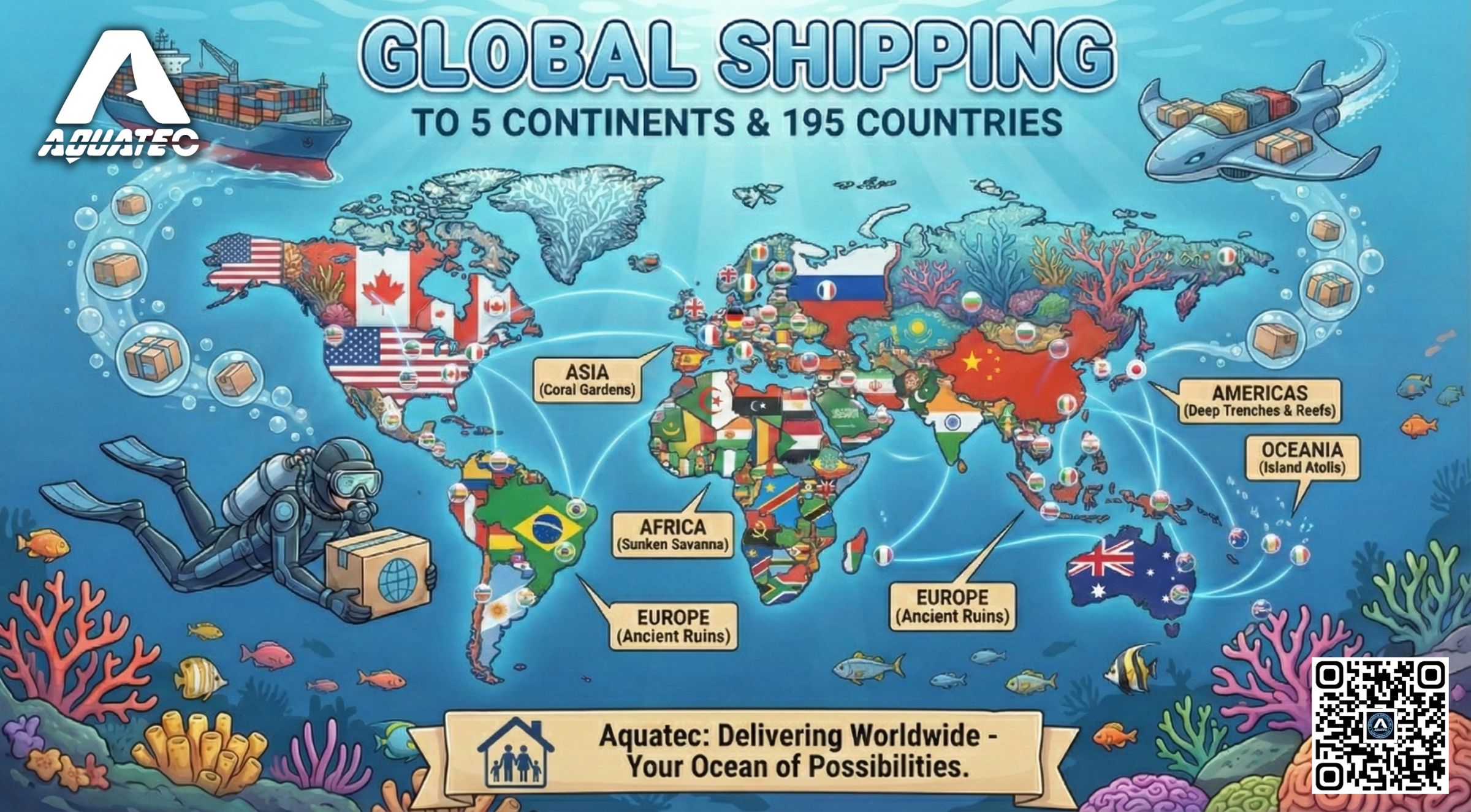 شبکه حمل و نقل جهانی - برای بزرگنمایی کلیک کنید شبکه حمل و نقل جهانی Aquatec