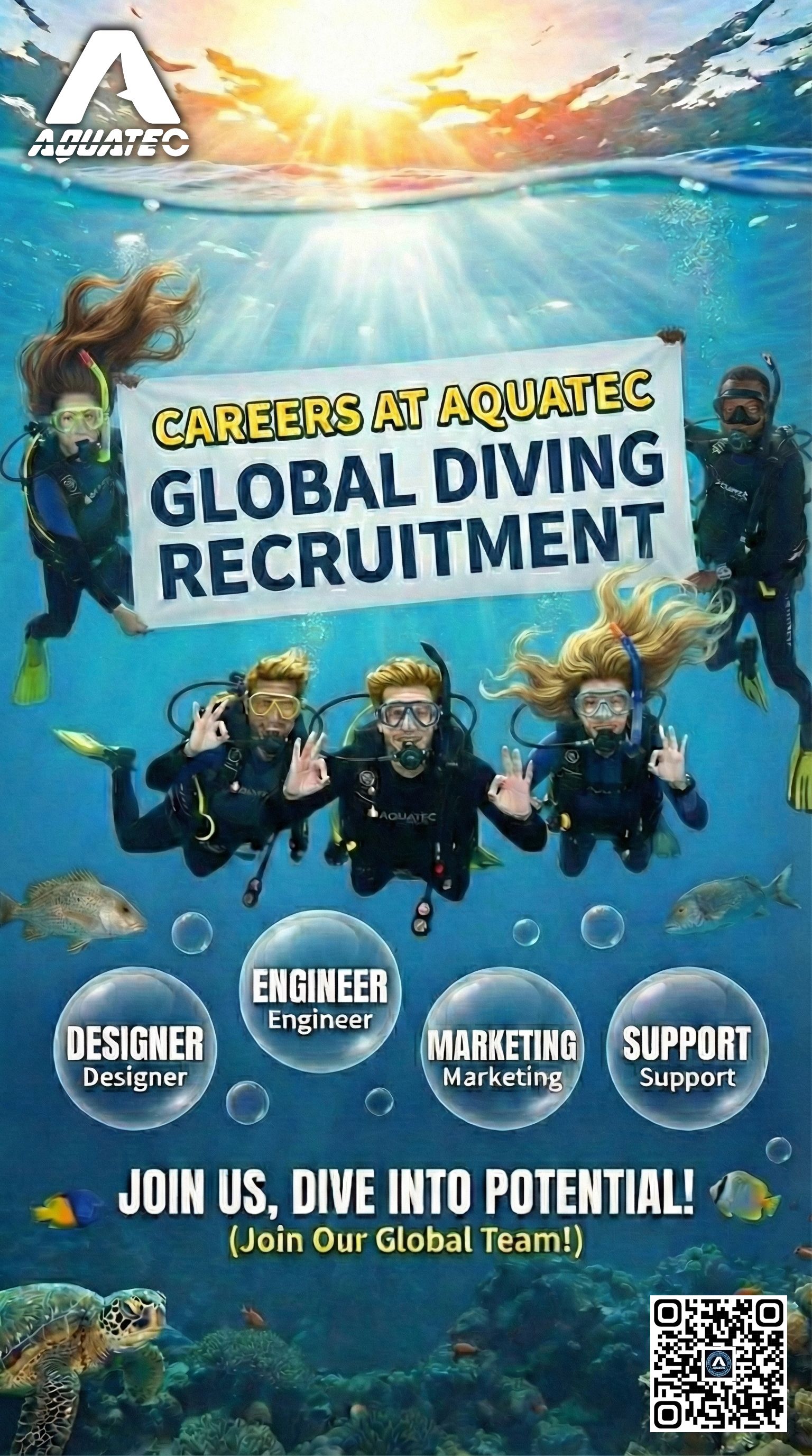 پوستر استخدام غواصی جهانی AQUATEC