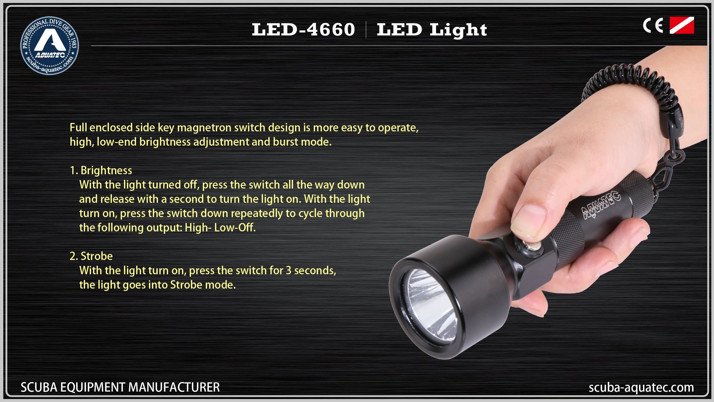 Subaquatic LED-ficklampa