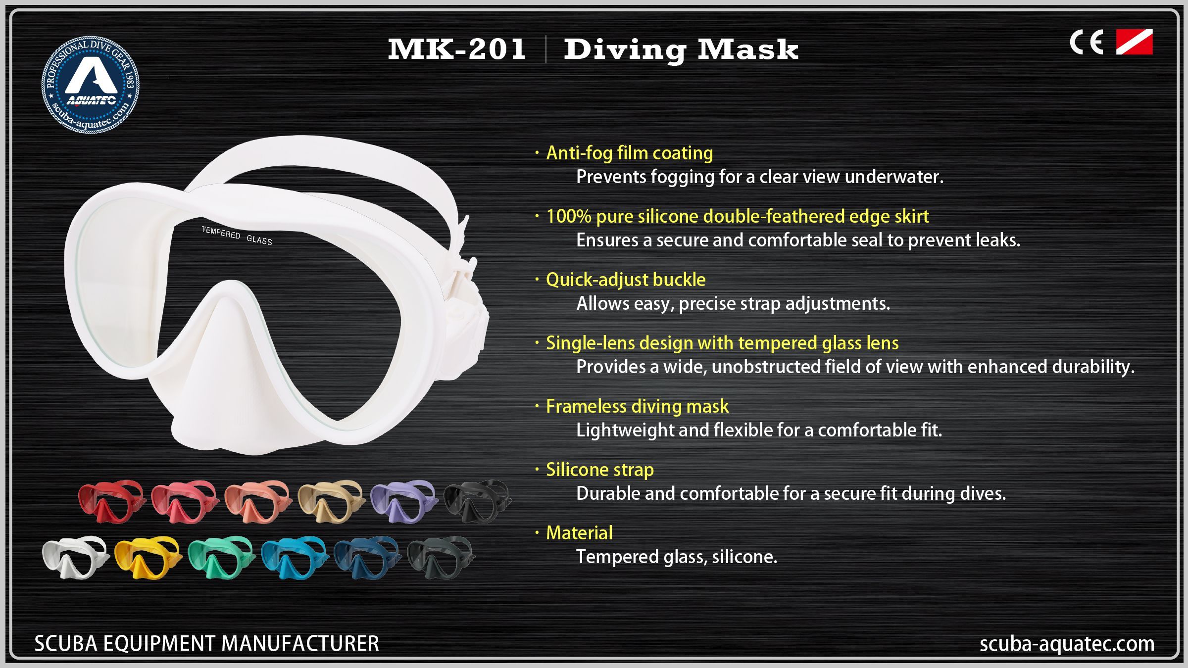 মহিলাদের জন্য বিশেষ ডাইভিং মাস্ক AQUATEC MK-201