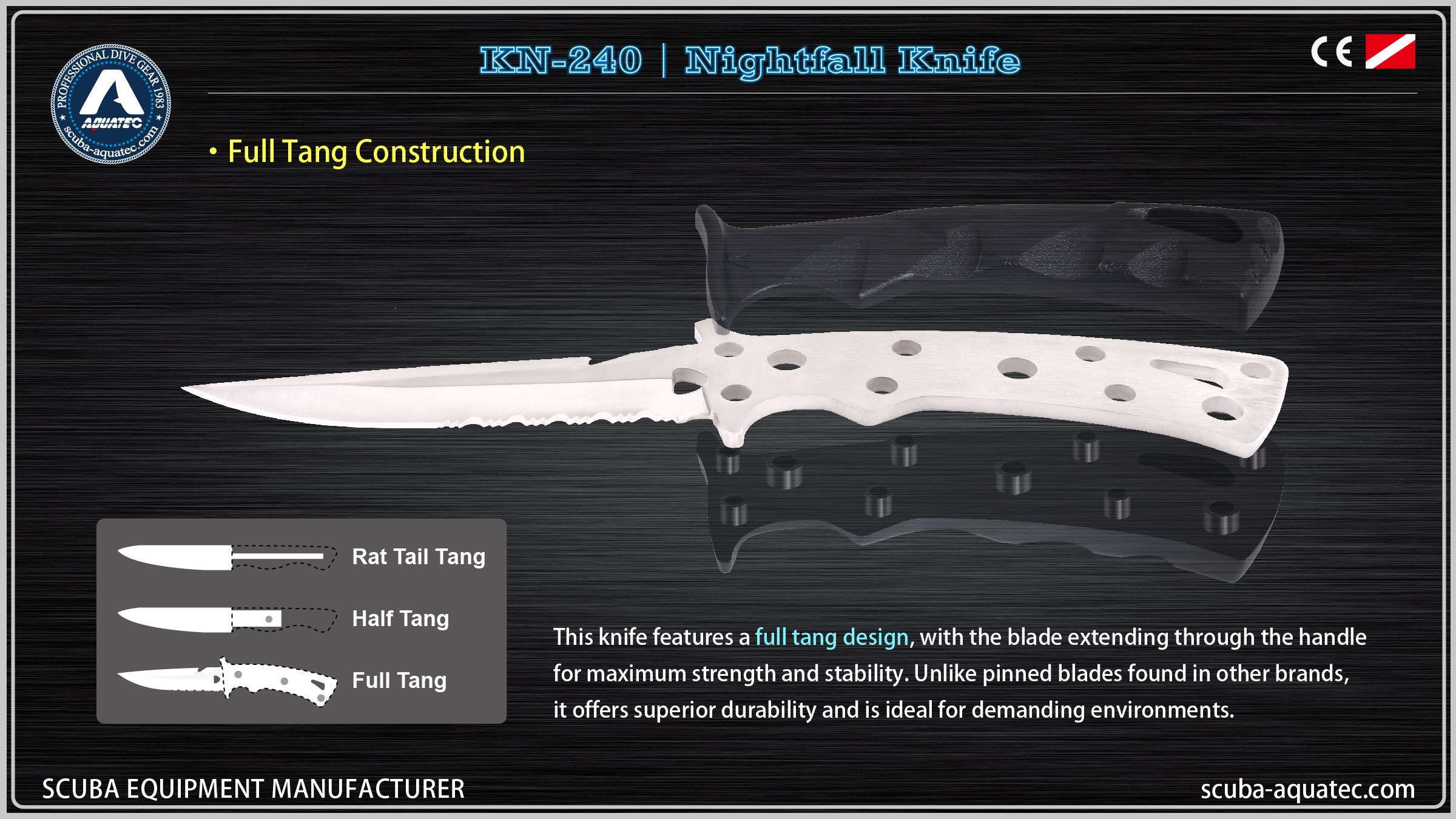 Структурна Цілісність KN-240 Високої Вантажопідйомності Близький план конструкції повного хвостовика AQUATEC KN-240