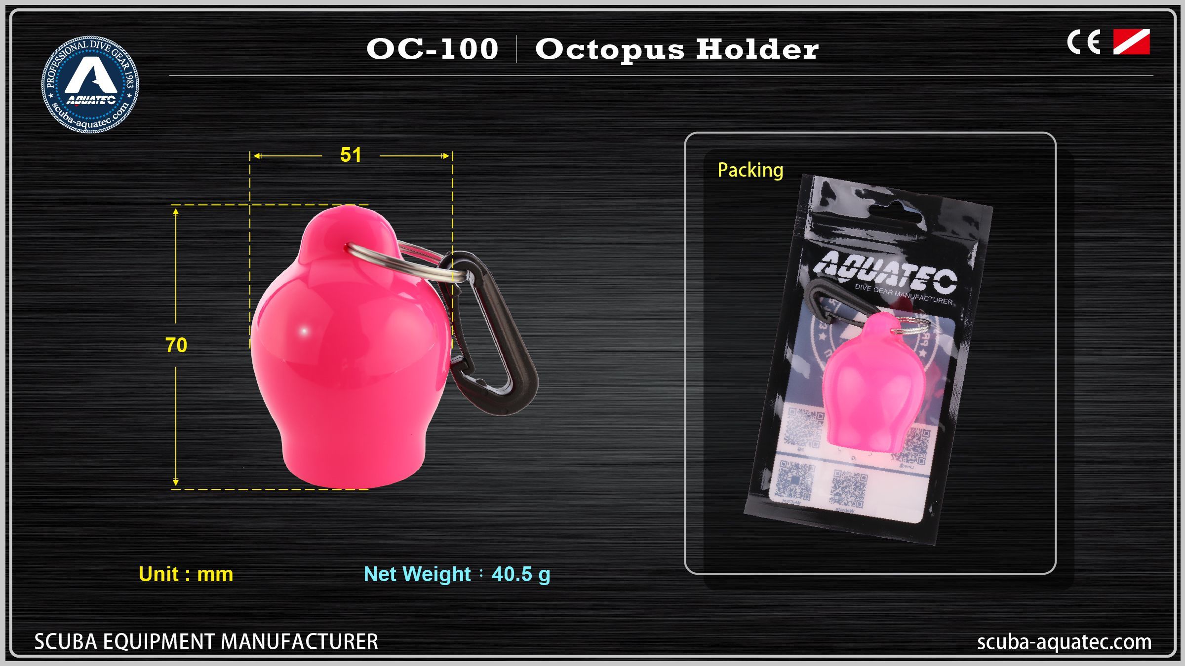 Giữ miệng cho lặn Aquatec OC-100 Van xả khí cho thợ lặn